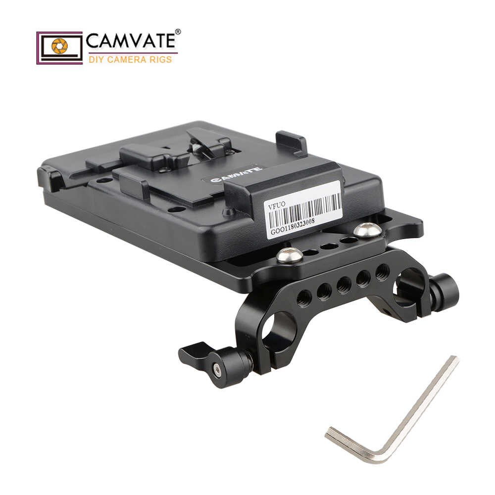 CAMVATE V-Lock Mounting Plate Power Supply Splitter with 15mm Rod Clamp